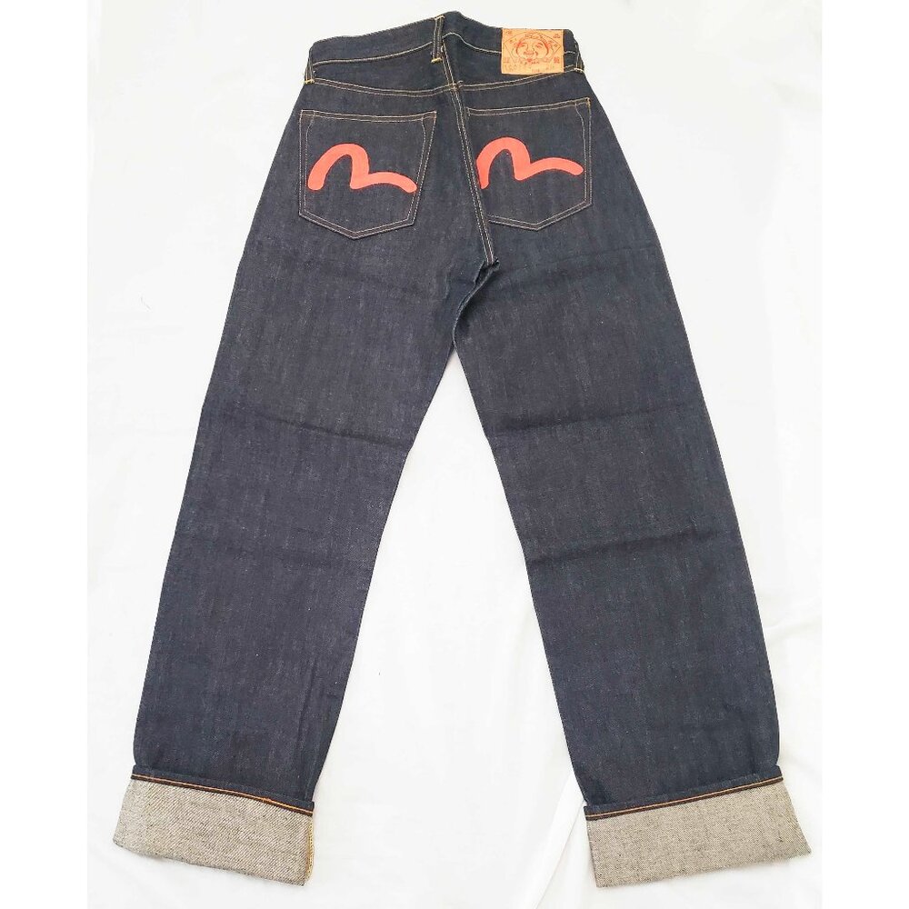EVISU Vintage Unisex Selvedge Dark Denim Jeans Pants NWOT Custom Made Italy 29 - Picture 9 of 12